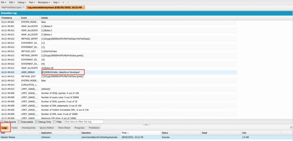 How to Set Up Your Salesforce Environment for Apex 7 Viewing Logs and Debugging