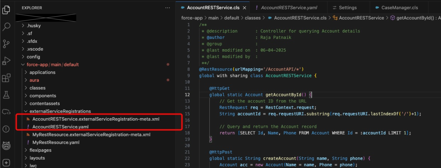 Introducing Apex REST APIs as Agent Actions in Salesforce 3 Generated Metadata XML