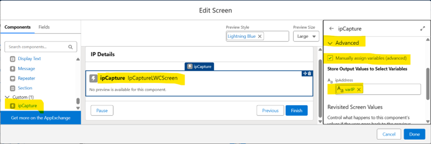 IP Detection in Salesforce Flow Apex LWC 1